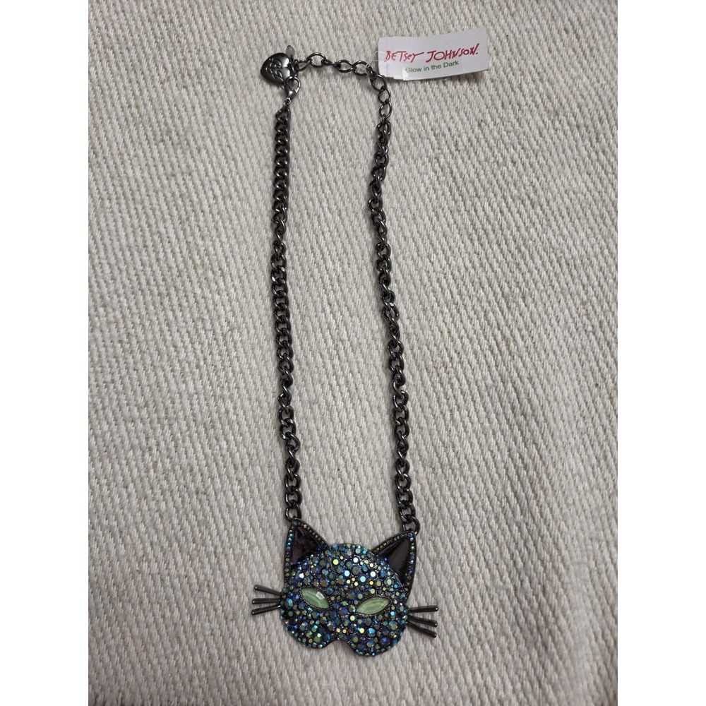 NWT! Betsey Johnson Halloween Cat Pendant Necklace  16"-18"